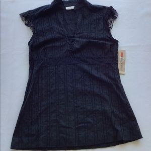 DKNY Cotton Black Shirt Sz 7